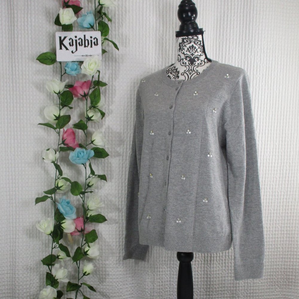 J. CREW Fact. The Caryn Gray Cardigan Size XL